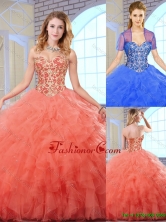 2016 Summer  Perfect Sweetheart Quinceanera Gowns with Beading and Ruffles SJQDDT162002-1FOR