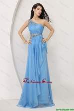 Discount Beaded Baby Blue Prom Dresses with One Shoulder DBEE072FOR