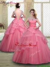 Elegant Backless Prom Dresses with Beading and Hand Made Flowers  YCQD081FOR
