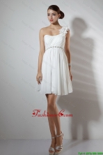 Elegant Empire One Shoulder Short Prom Dresses in White DBEE103FOR