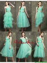 Exclusive Hand Made Flowers Ankle Length Prom Dress in Apple Green BMT095FOR