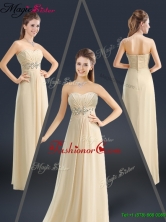 Latest Sweetheart Beading Prom Dresses in Champagne YCPD035FOR