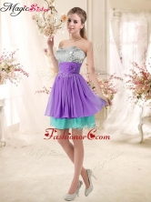 Low Price Sweetheart Short Prom Dresses with Sequins and Belt BMT002E-3FOR