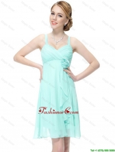 New Style Short Hand Made Flowers Prom Dresses with Straps DBEE036FOR