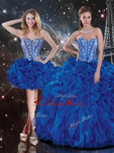 New Style Sweetheart Detachable Beading Quinceanera Dresses in Blue QDDTA107001FOR