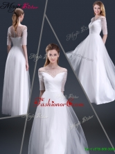 Popular Off the Shoulder Half Sleeves Prom Dresses with Beading YCPD040FOR