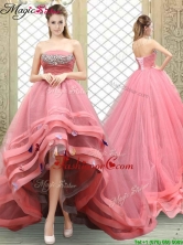 Popular Strapless High Low Beading Prom Dresses YCPD050FOR