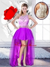 Pretty High Low Scoop 2016 Dama Dresses with Beading SJQDDT121004FOR