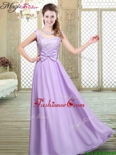 Pretty Scoop Bowknot Lavender Prom Dresses for Fall BMT066EFOR