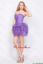 Pretty Sweetheart Lavender Short Prom Dresses with Ruffled Layers DBEE534FOR