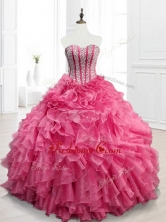 2016 Modest Sweetheart Quinceanera Gowns with Beading and Ruffles SWQD063-2FOR