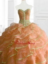Latest Ball Gown Beading and Ruffles Sweet 16 Dresses for 2016 SWQD067-2FOR