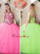 Unique  Straps Beading Quinceanera Dresses with Appliques SJQDDT203002FOR