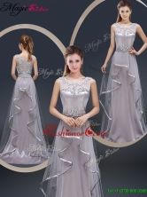 Winter Exquisite Brush Train Scoop Prom Dresses with Appliques YCPD029FOR