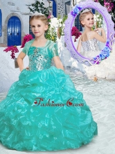 Best Spaghetti Straps Little Girl Pageant Dresses with Beading and Ruffles PAG235FOR
