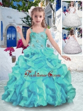 Customized Straps Ball Gown Mini Quinceanera Dresses with Ruffles PAG266FOR