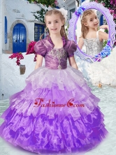 Gorgeous Straps Mini Quinceanera Dresses with Ruffled Layers and Beading PAG259FOR