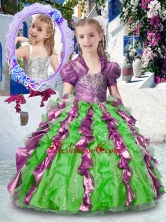 Most Popular Straps Mini Quinceanera Dresses with Beading and Ruffles PAG263FOR