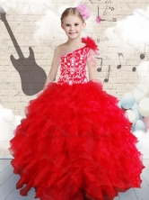 Popular Beading and Ruffles  Mini Quinceanera Dresses in Red  FA1GC08MTFOR