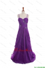 Cheap Appliques and Beading Eggplant Purple Prom Dresses with Sweep Train DBEES214FOR